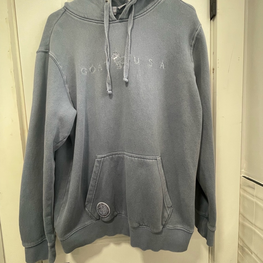 Men's industrial blue GOAT USA hoodie size M